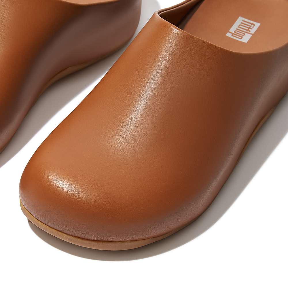 Fitflop SHUV Leather Klompen Heren Lichtbruin | VNO539071