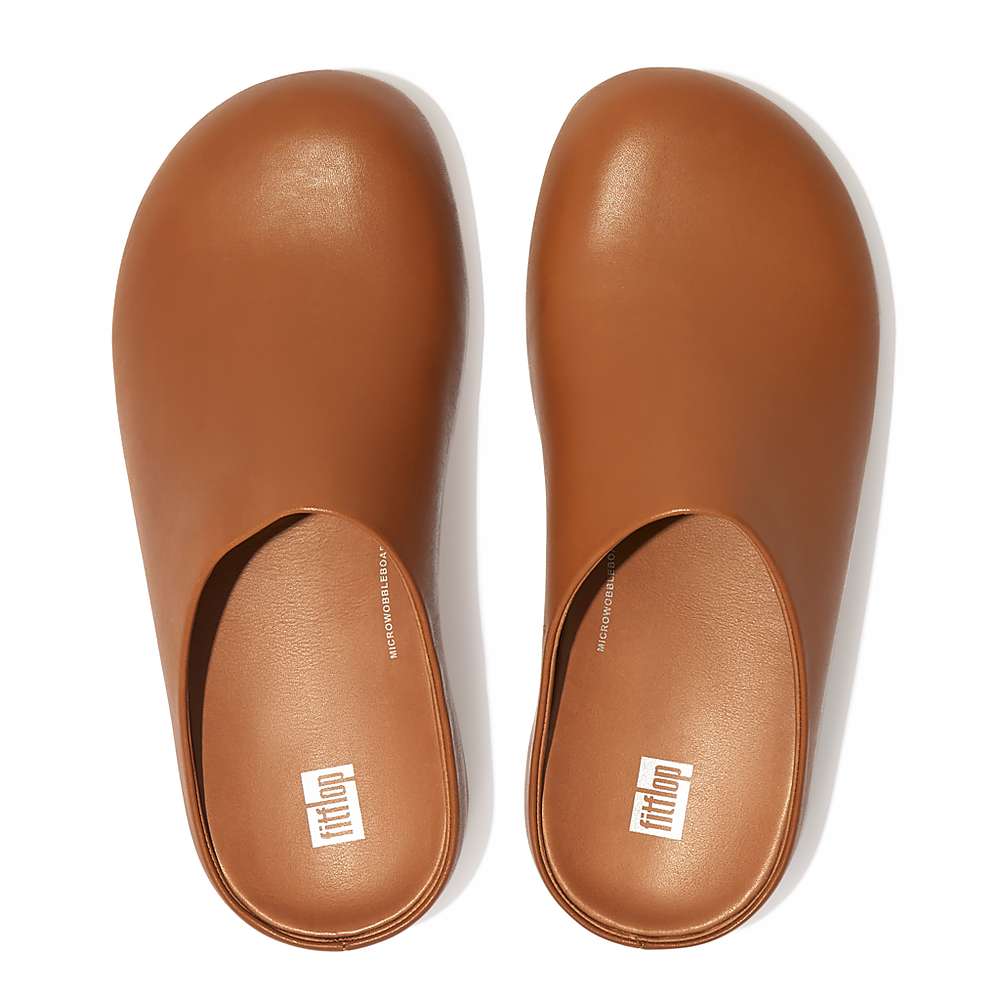 Fitflop SHUV Leather Klompen Heren Lichtbruin | VNO539071