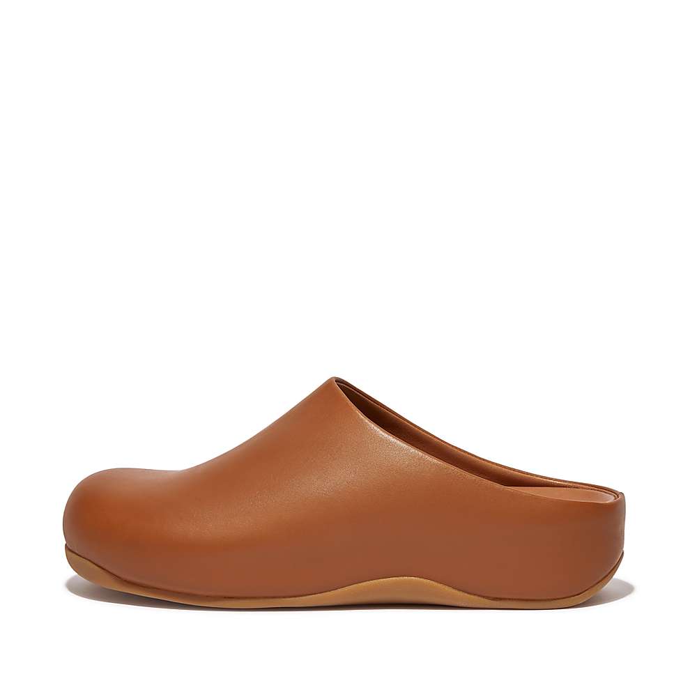 Fitflop SHUV Leather Klompen Heren Lichtbruin | VNO539071