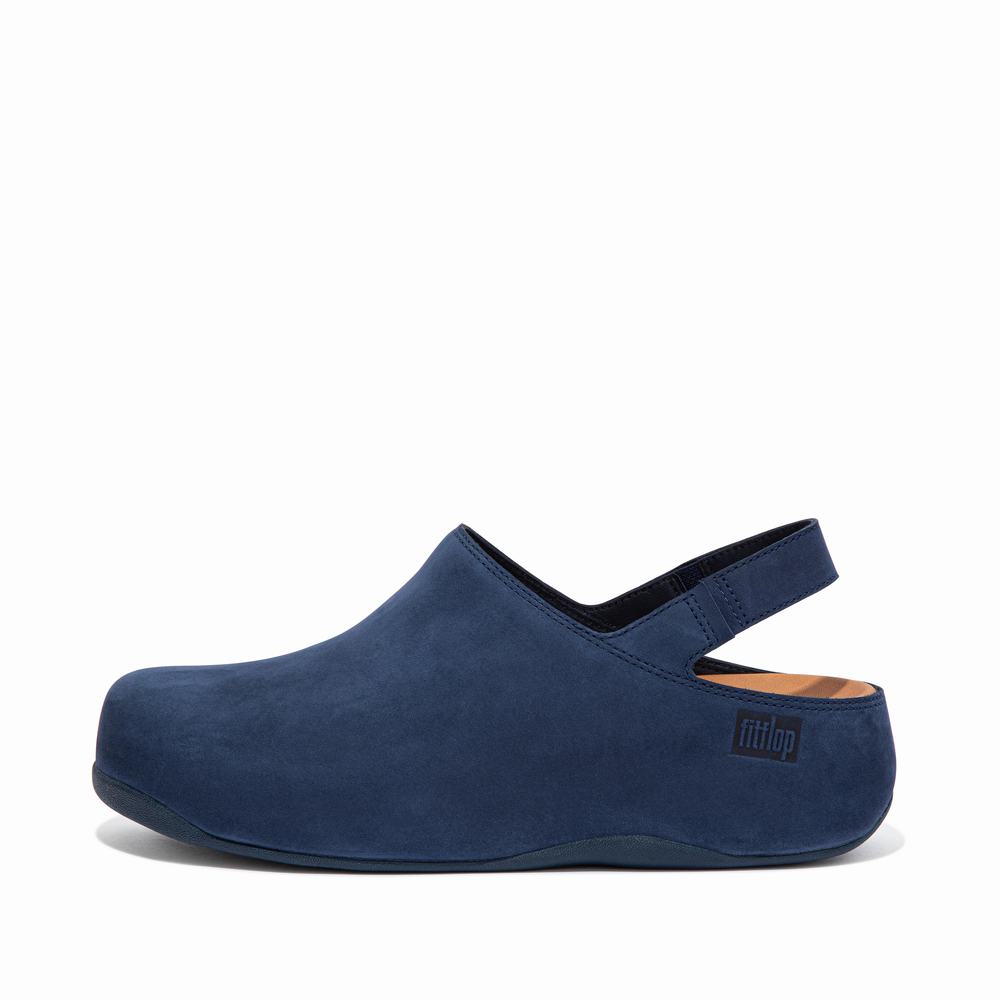 Fitflop SHUV Nubuck Back-Strap Klompen Dames Donkerblauw | AZI612059