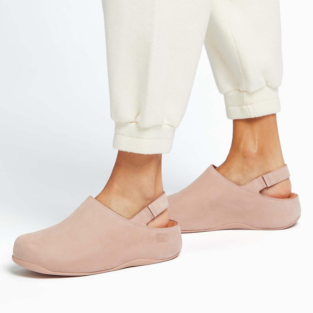 Fitflop SHUV Nubuck Back-Strap Klompen Dames Beige | QCU157249