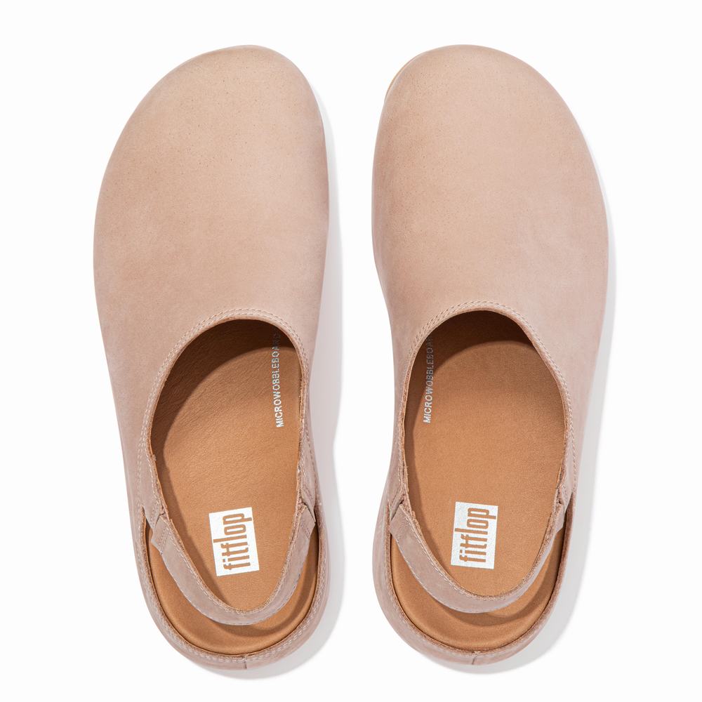 Fitflop SHUV Nubuck Back-Strap Klompen Dames Beige | QCU157249