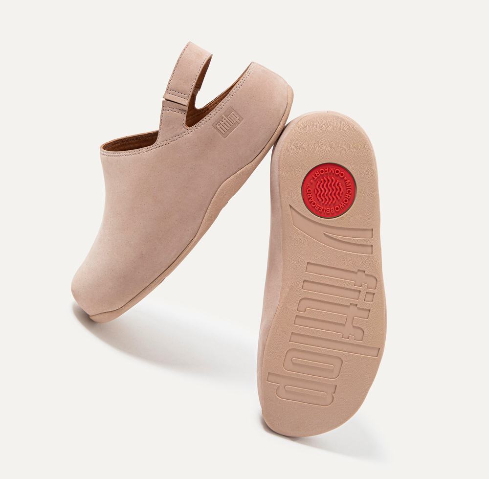 Fitflop SHUV Nubuck Back-Strap Klompen Dames Beige | QCU157249