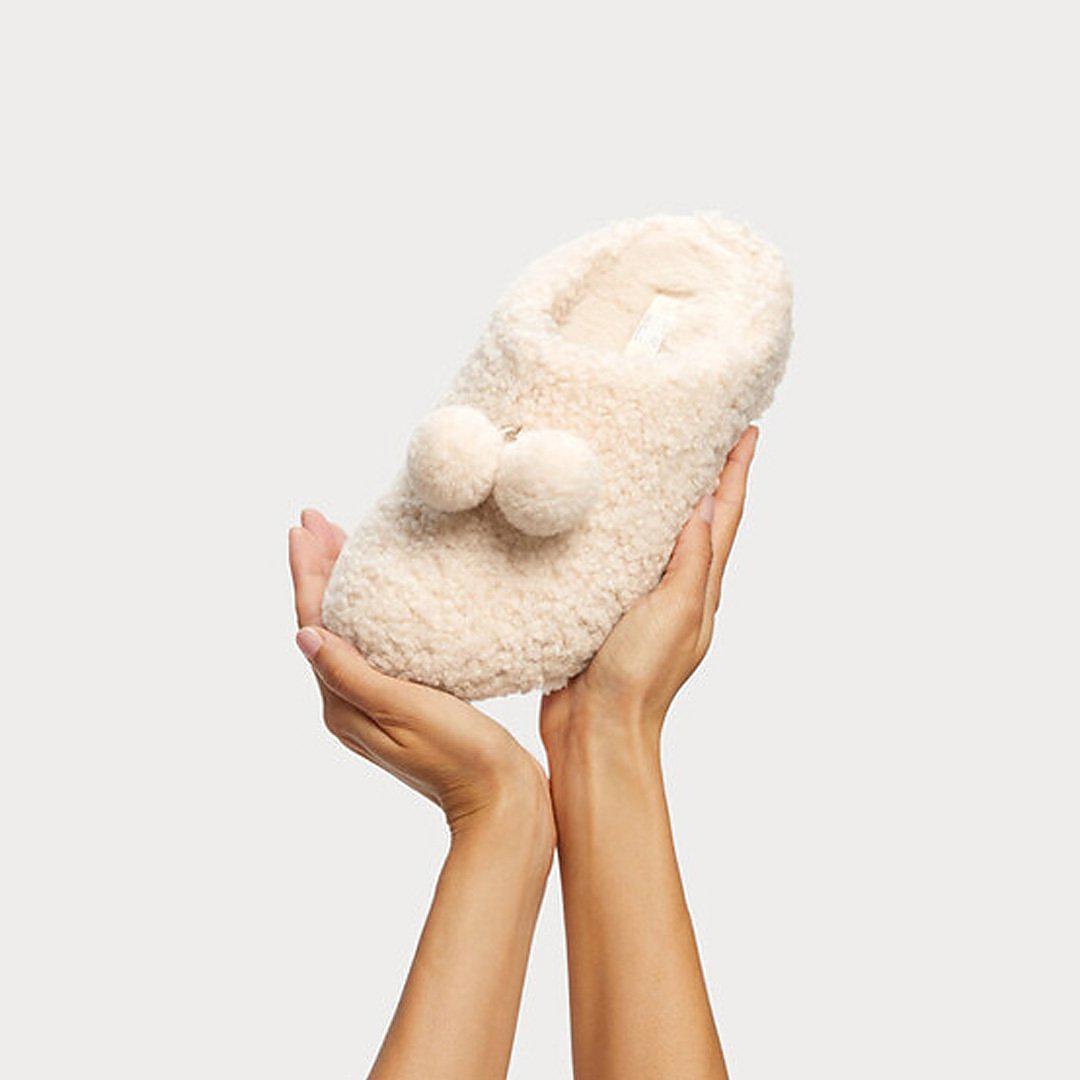 Fitflop SHUV Pom-Pom Shearling Clog Slippers Dames Wit | XQZ269140