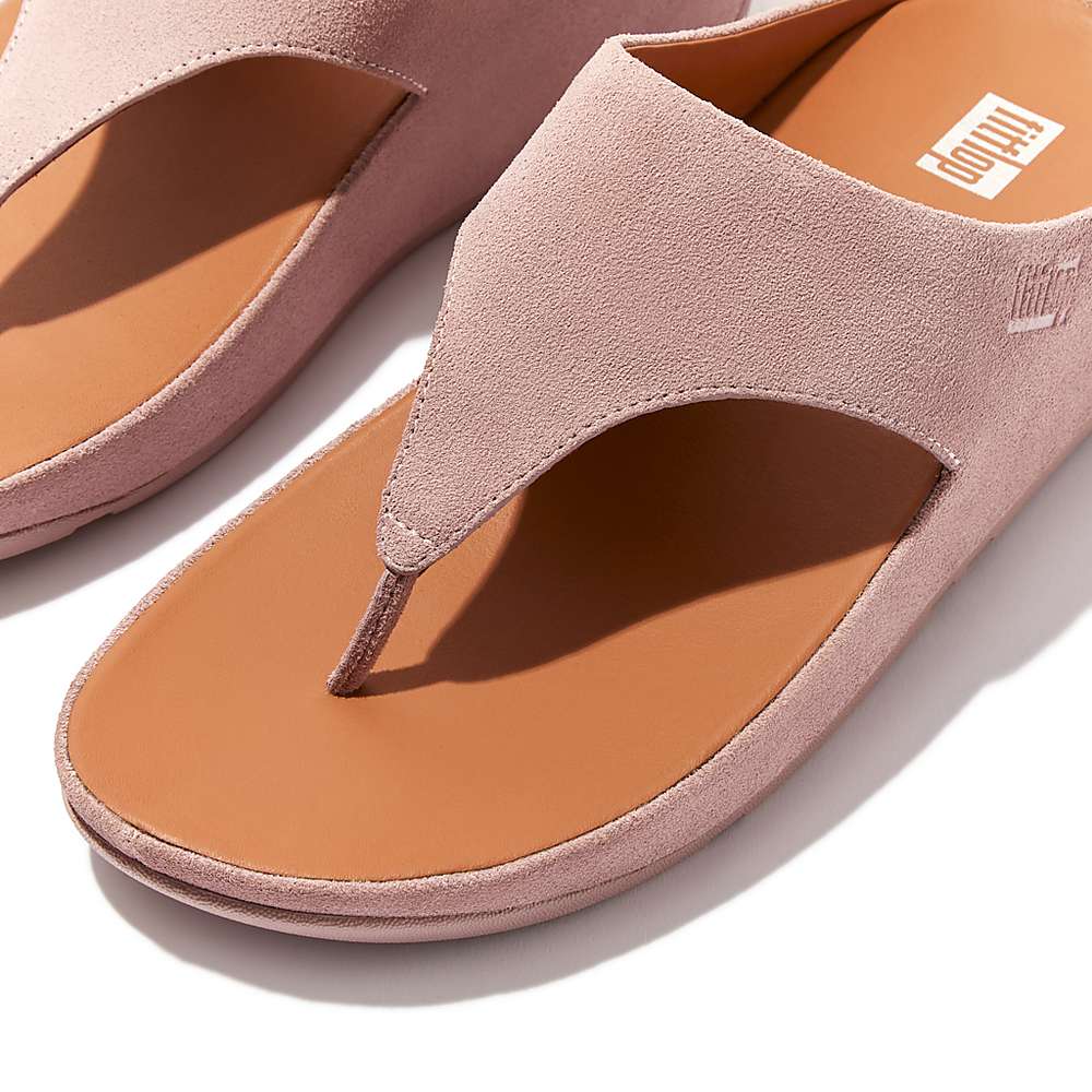 Fitflop SHUV Suede Toe-Post Sandalen Dames Roze | CHV498601