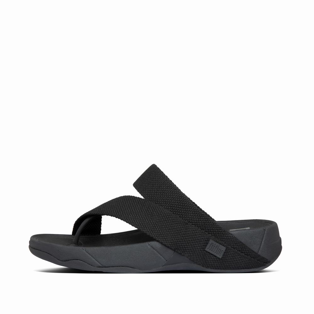 Fitflop SLING Weave Toe-Post Sandalen Heren Zwart | FXN832659