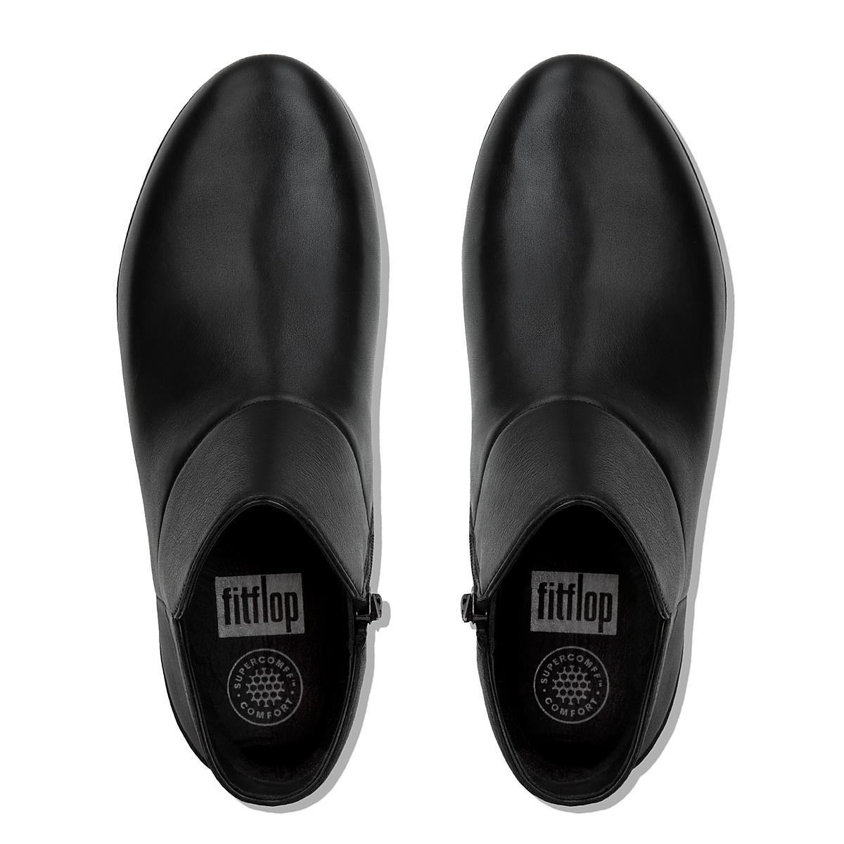 Fitflop SUPERMOD II Leather Enkellaars Dames Zwart | QRI769584