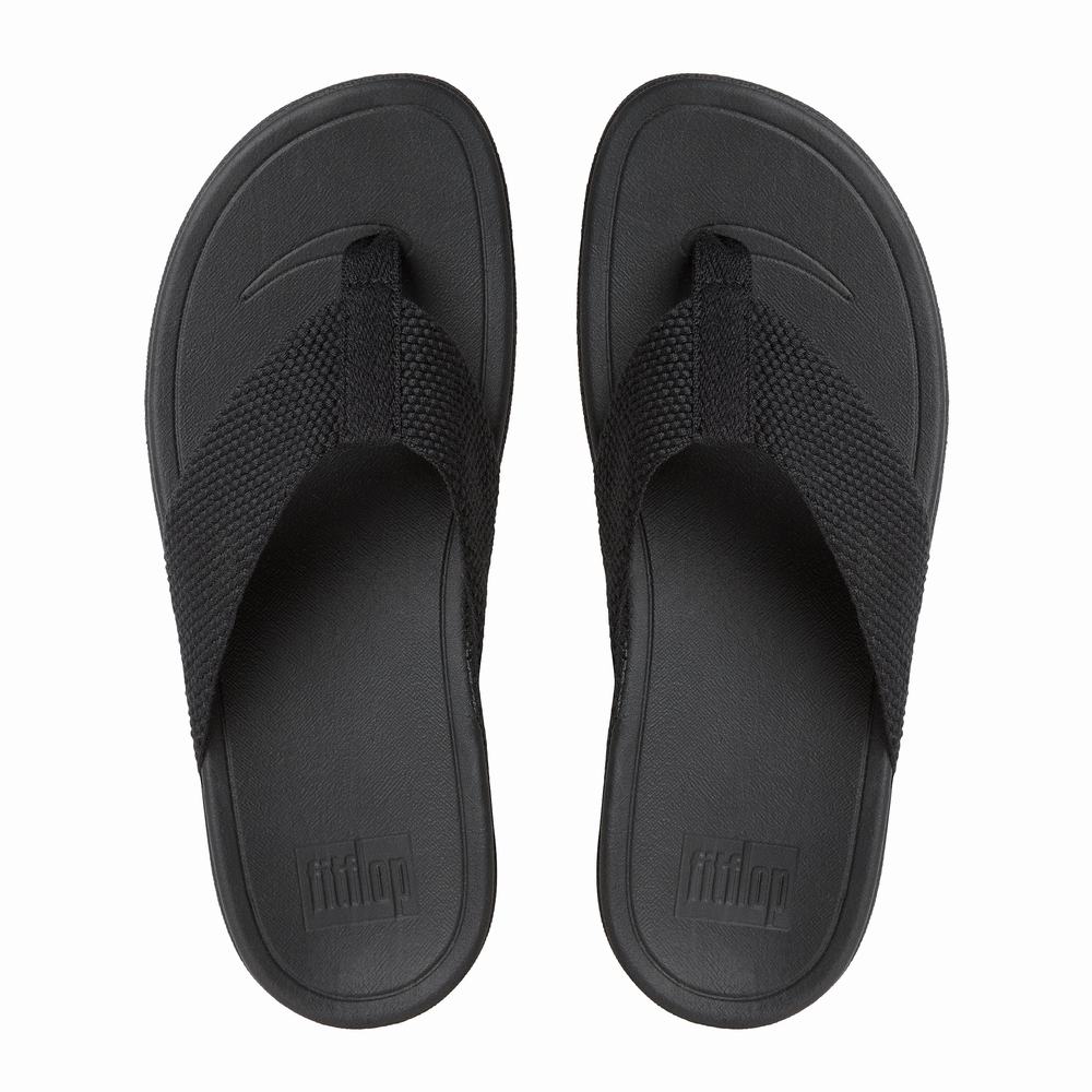 Fitflop SURFA Toe-Post Sandalen Dames Zwart | YIE630915