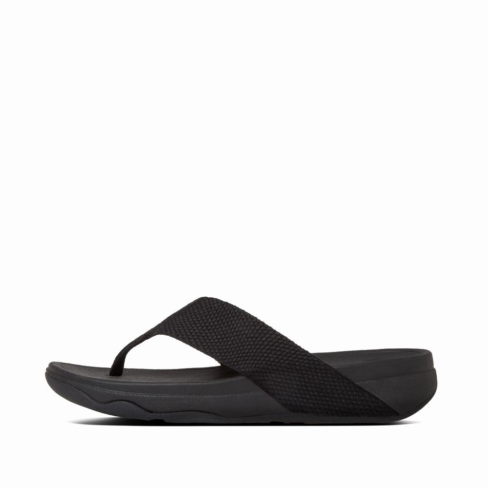 Fitflop SURFA Toe-Post Sandalen Dames Zwart | YIE630915