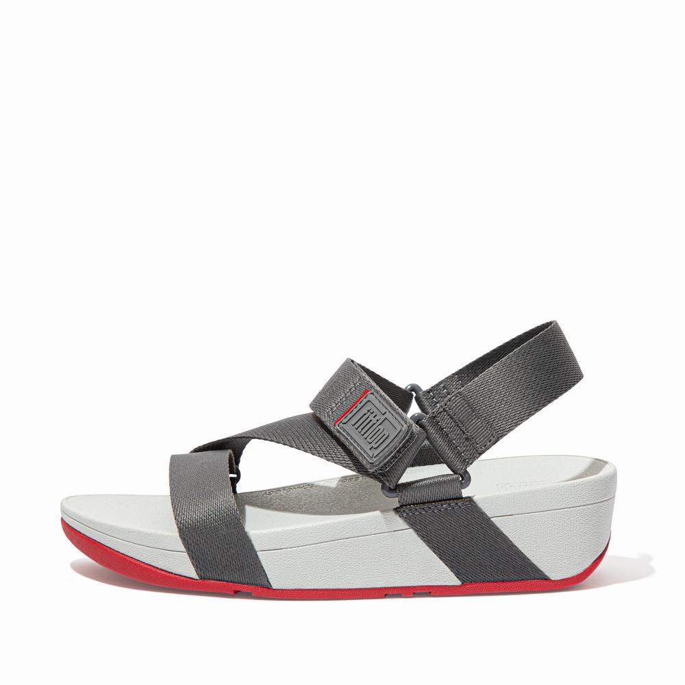 Fitflop SURFA Woven-Logo Z-Strap Sandalen Dames Grijs | YQN064923