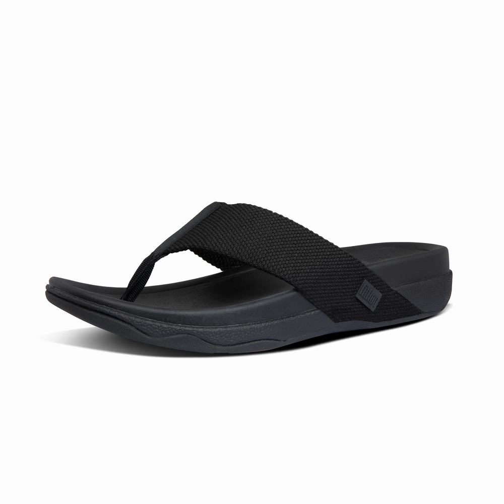 Fitflop SURFER Toe-Post Sandalen Heren Zwart | EPD410782