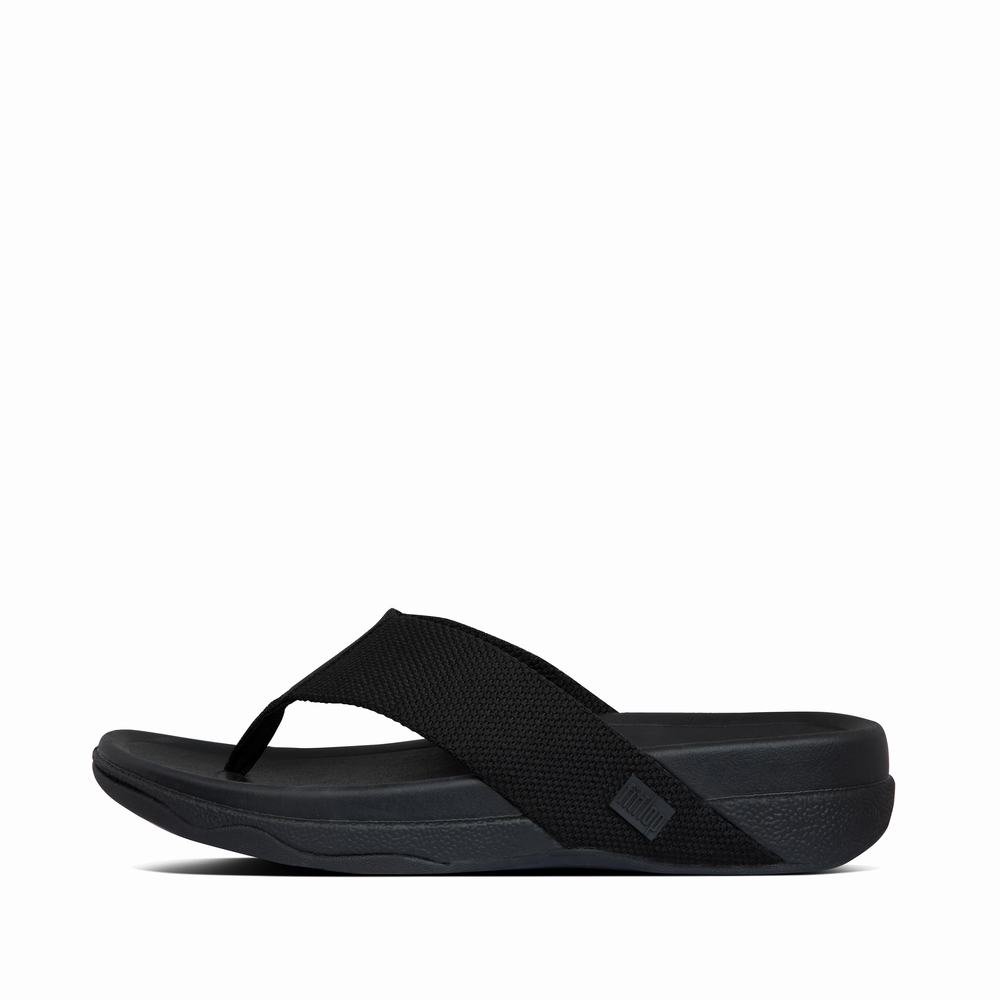 Fitflop SURFER Toe-Post Sandalen Heren Zwart | EPD410782