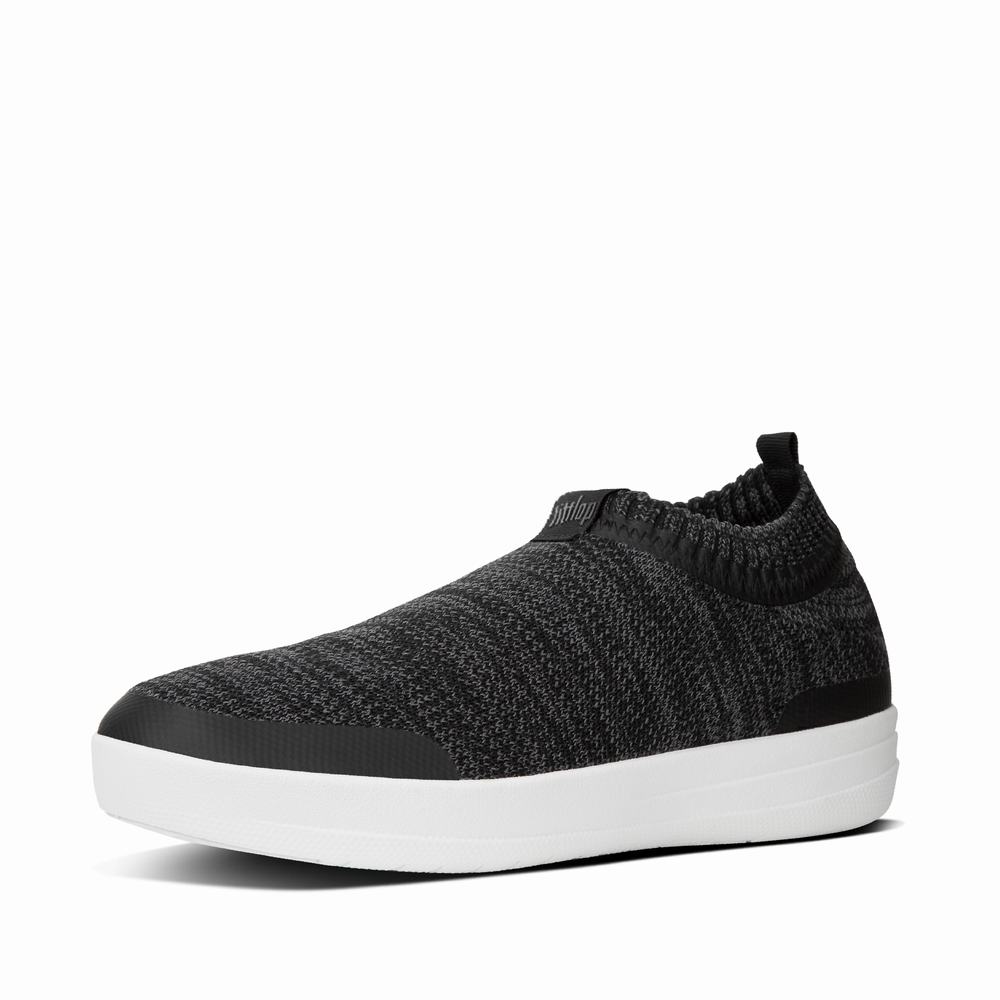 Fitflop UBERKNIT Slip-On Sneakers Dames Zwart Grijs | YQU236971