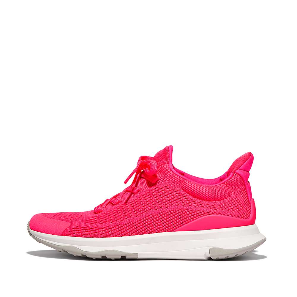 Fitflop VITAMIN FFX Neon Reflective Knit Sports Sneakers Dames Roze | BSN276938