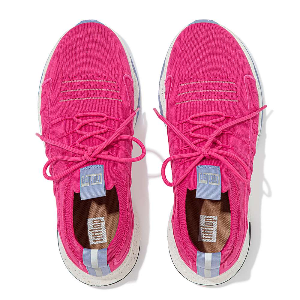 Fitflop VITAMIN FF E01 Knit Sports Sneakers Dames Fuchsie Roze | VTQ602714