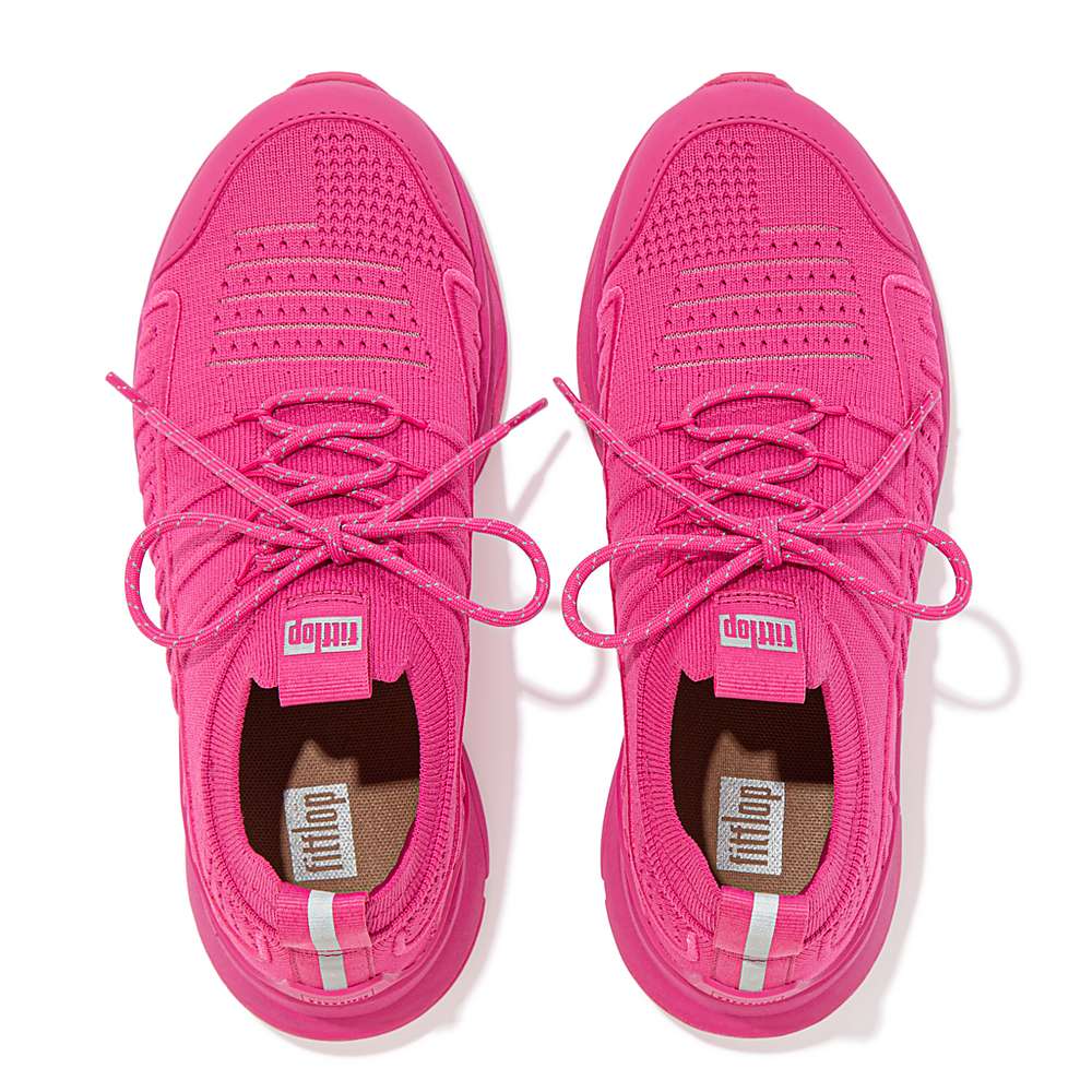 Fitflop VITAMIN FF Knit Sports Sneakers Dames Fuchsie Roze | PQM214786