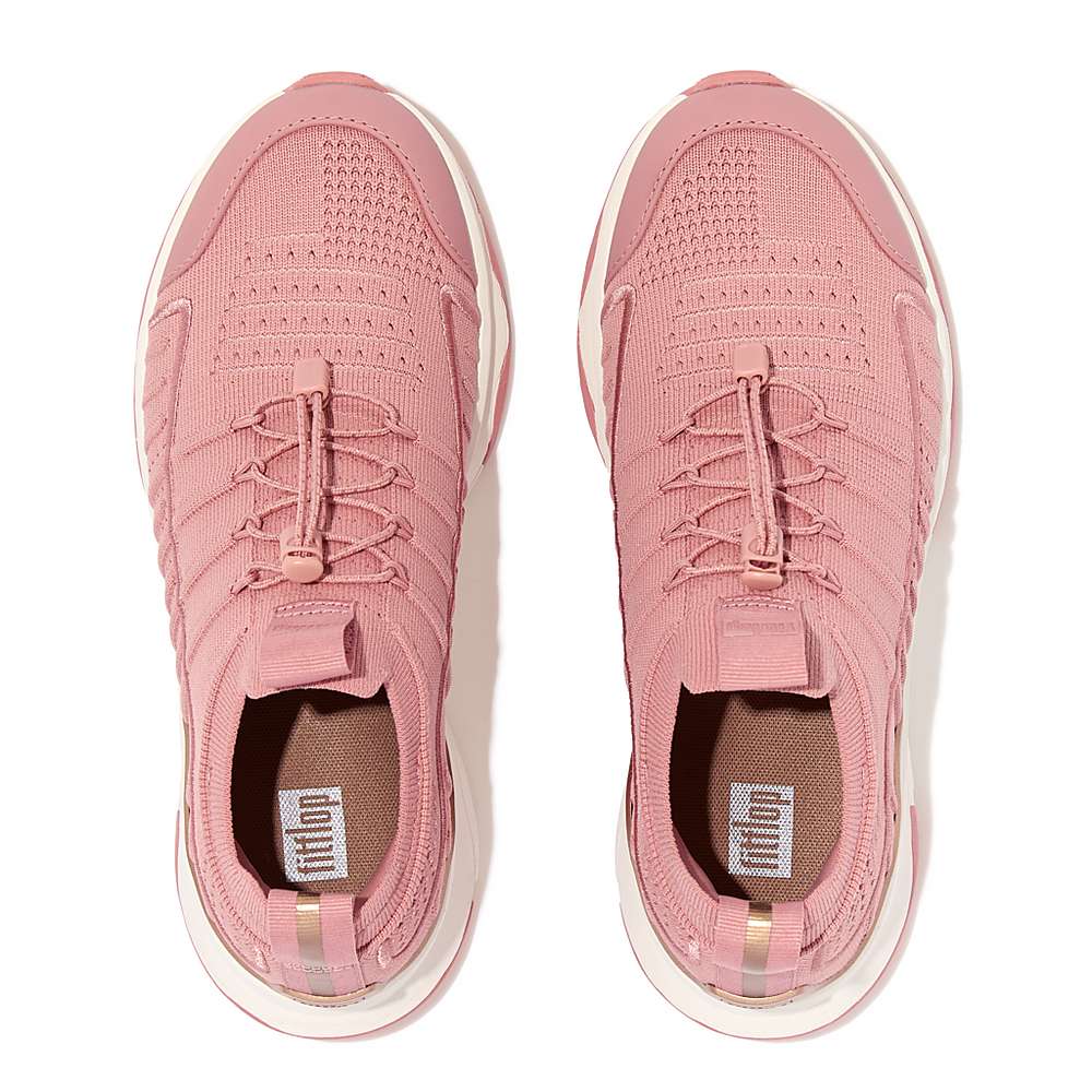 Fitflop VITAMIN FF Metal-Pop Knit Sports Sneakers Dames Roze | ZJK021597