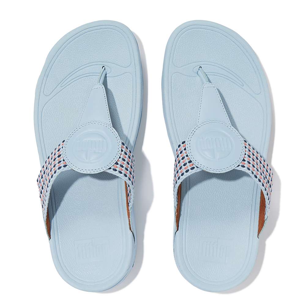 Fitflop WALKSTAR Finestripe Toe-Post Sandalen Dames Blauw | ARY259703