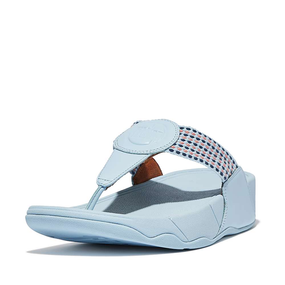 Fitflop WALKSTAR Finestripe Toe-Post Sandalen Dames Blauw | ARY259703