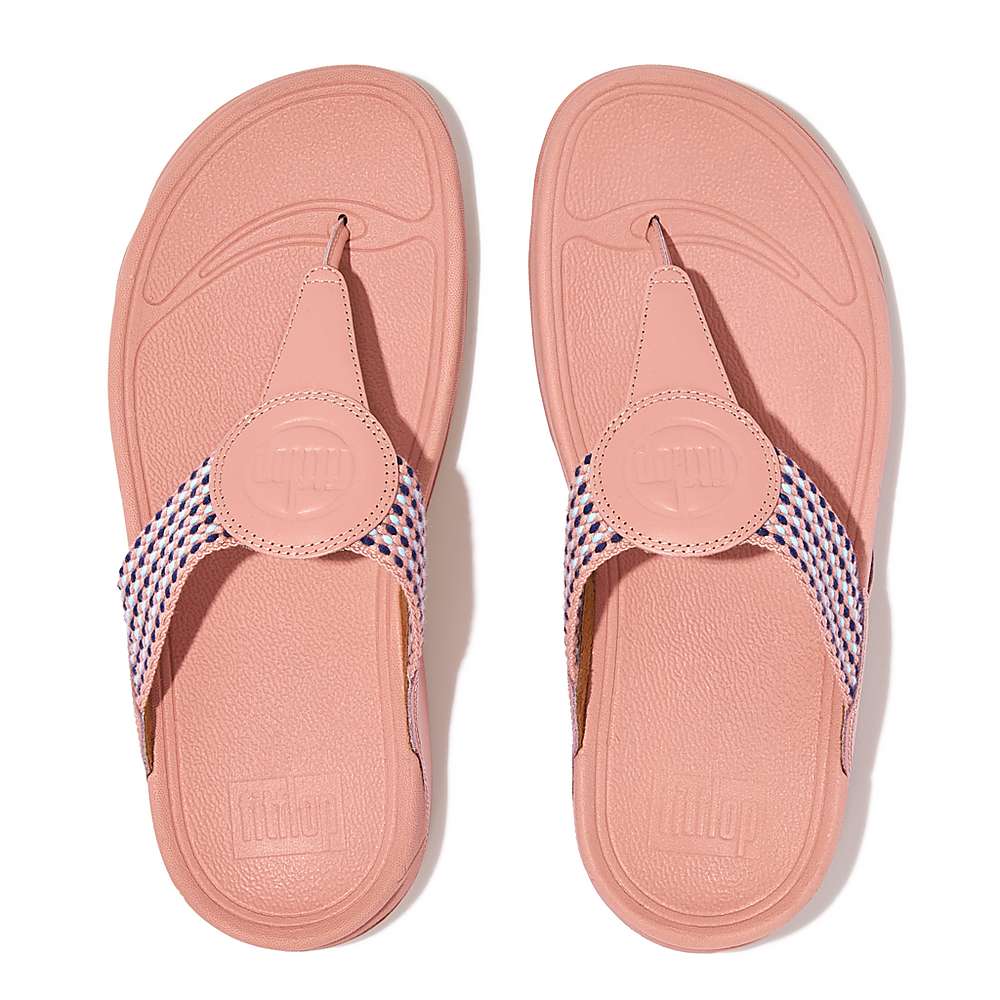 Fitflop WALKSTAR Finestripe Toe-Post Sandalen Dames Roze | FSP398410