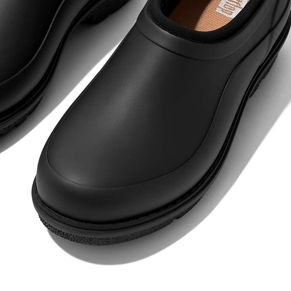 Fitflop WONDERCLOG Waterproof Rubber Klompen Dames Zwart | SWB237056