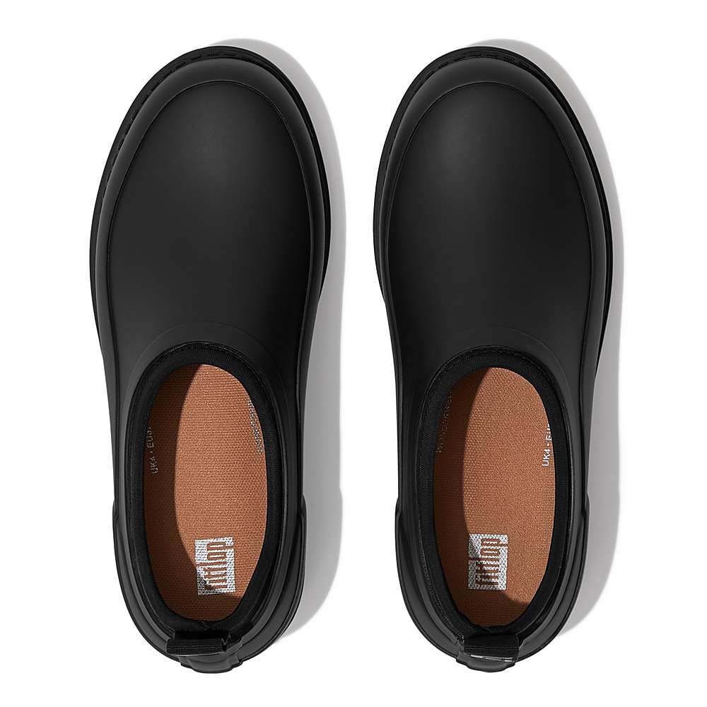 Fitflop WONDERCLOG Waterproof Rubber Klompen Dames Zwart | SWB237056